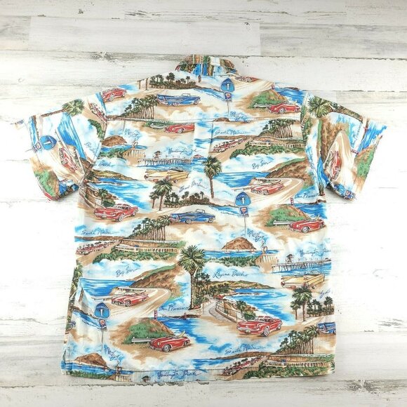 High Seas Trading Co Button Up Shirt Adult Large Men San Diego Landmarks EUC - Picture 2 of 5